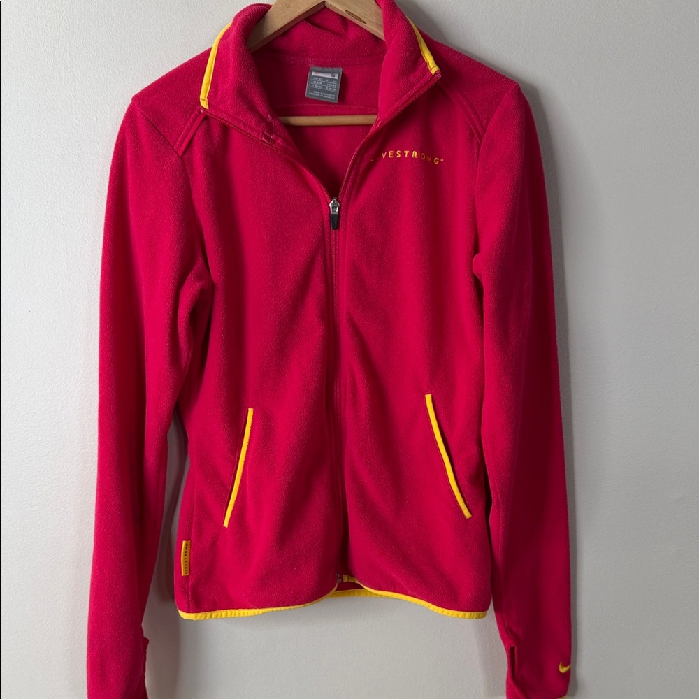 Nike Livestrong Women's Jacket in Red with Yellow Accents